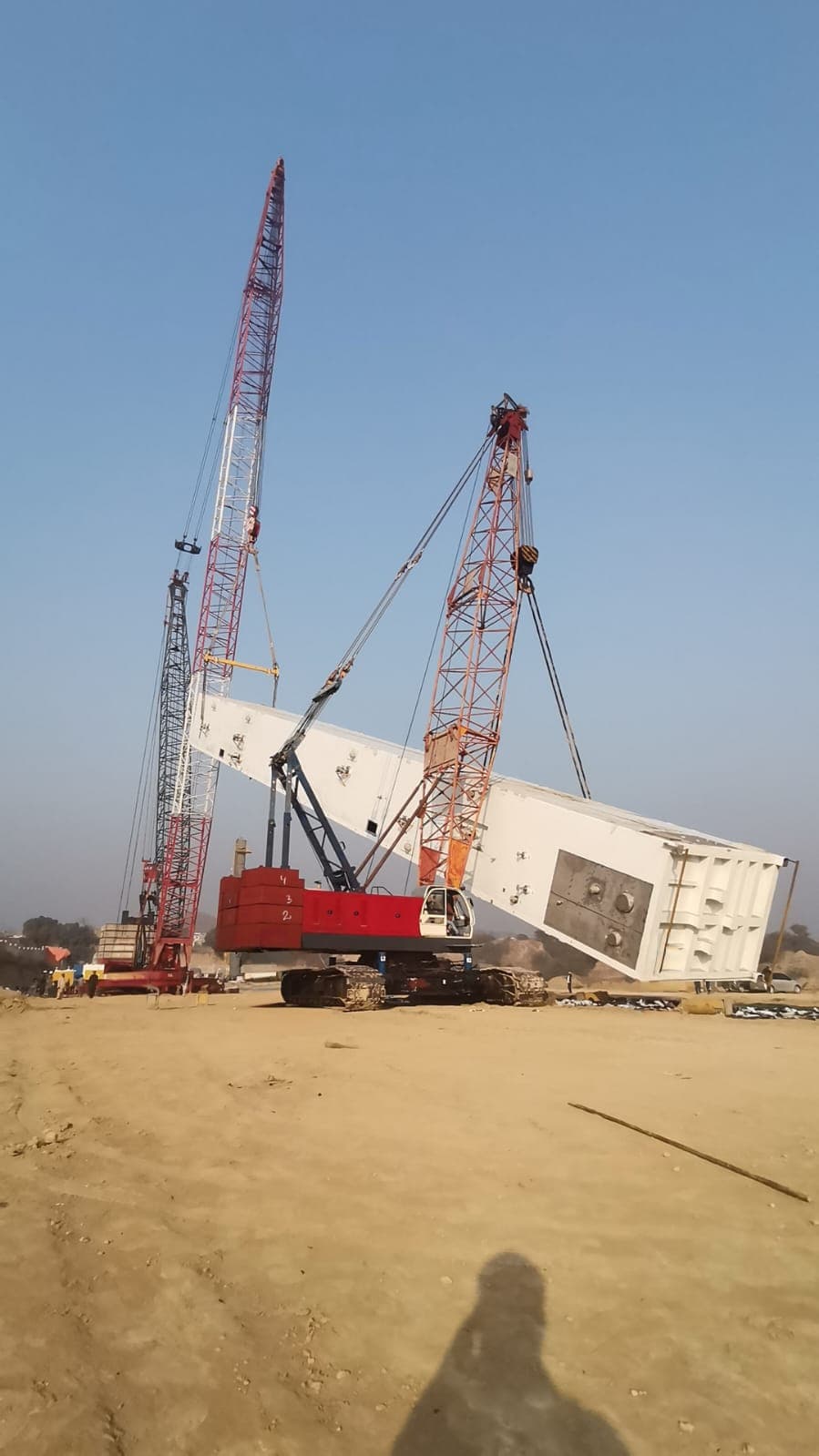 Cranes working at a construction site