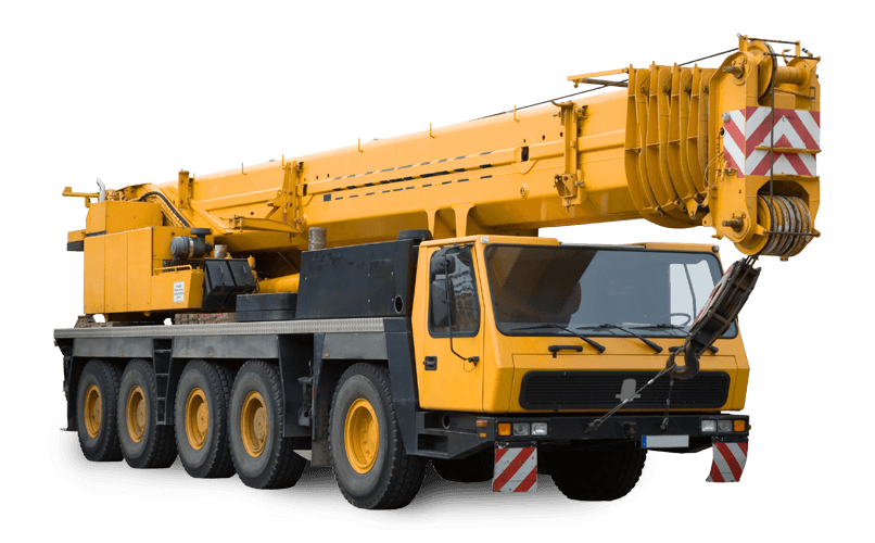 Yellow multi-axle mobile crane